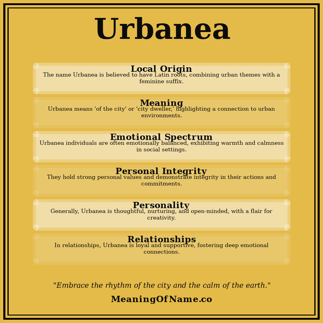 Urbanea name meaning poster