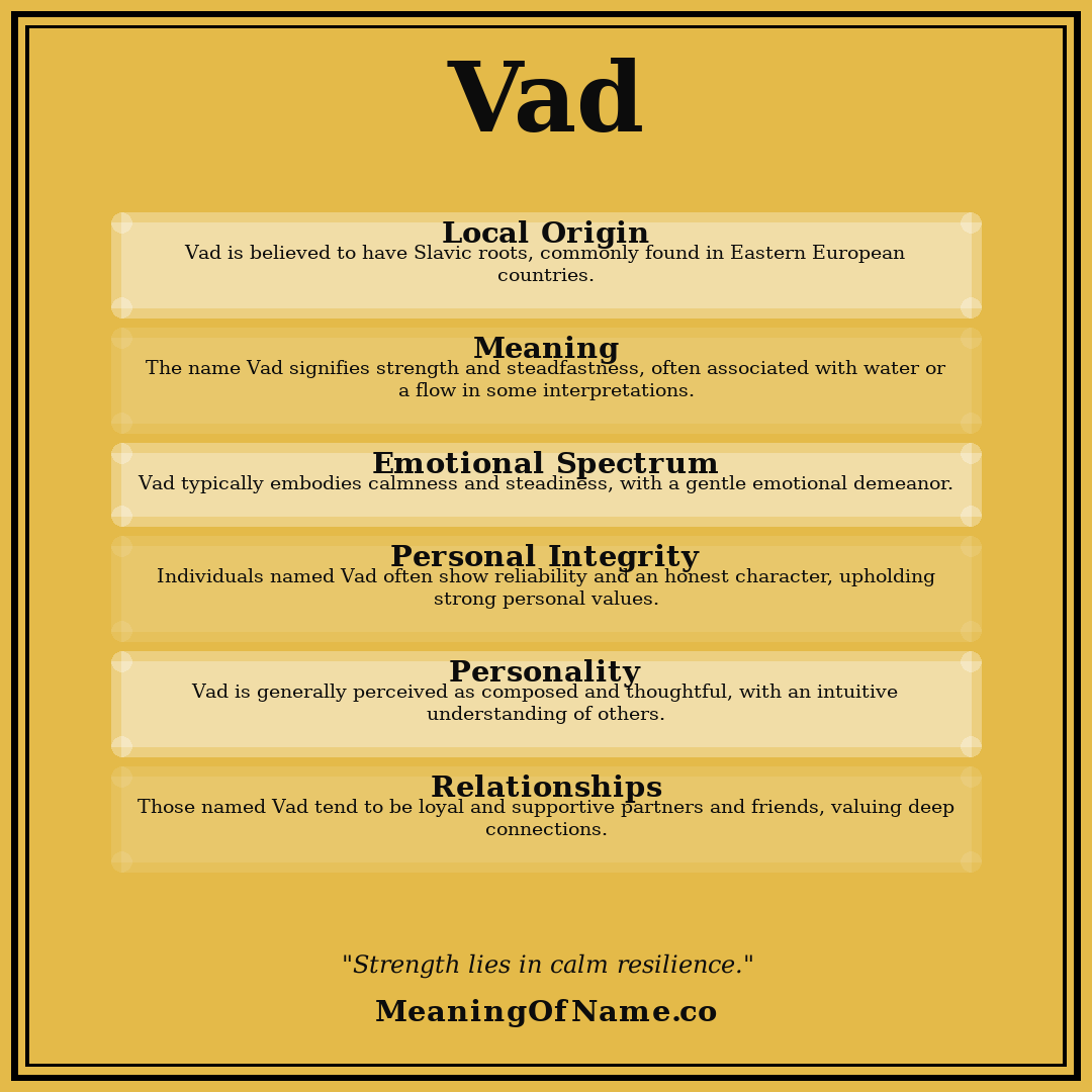 Vad name meaning poster