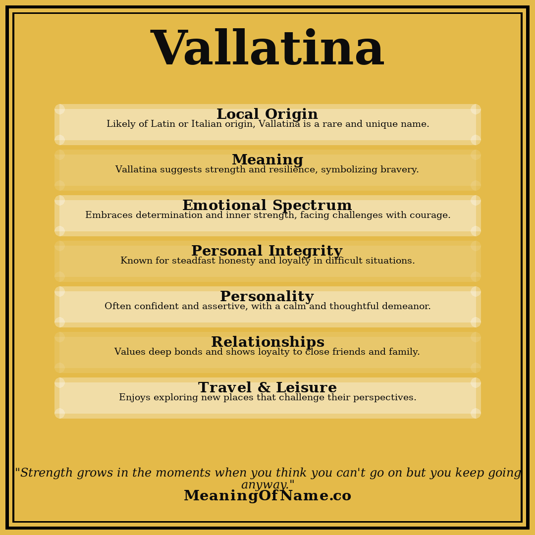 Vallatina name meaning poster
