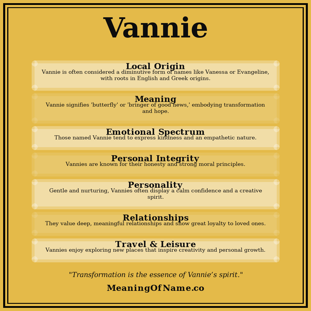 Vannie name meaning poster