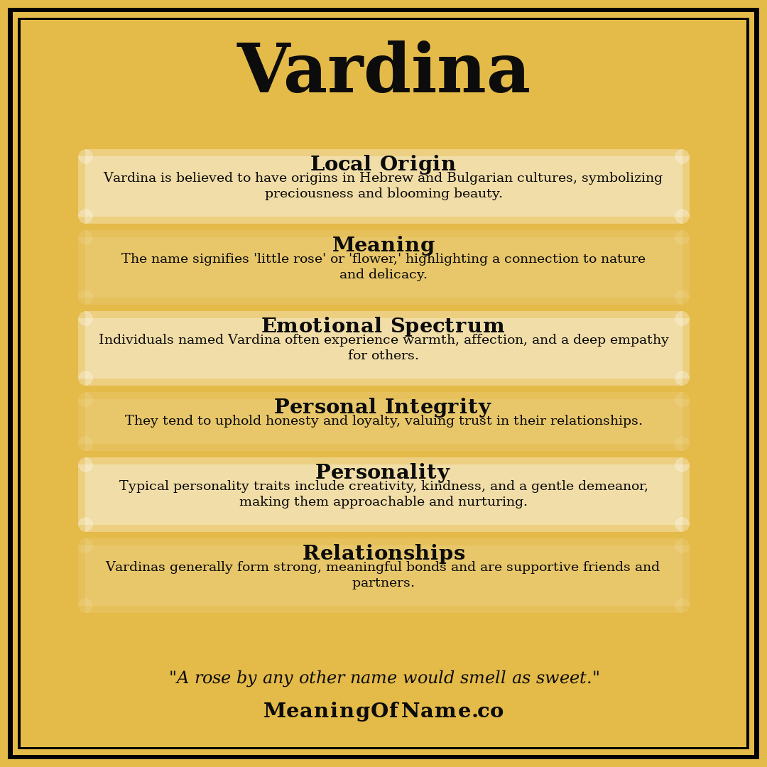 Vardina name meaning poster