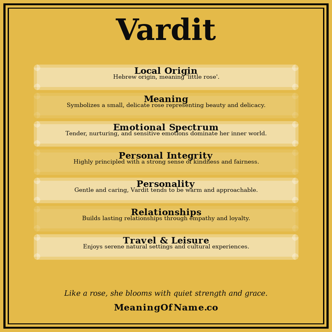 Vardit name meaning poster