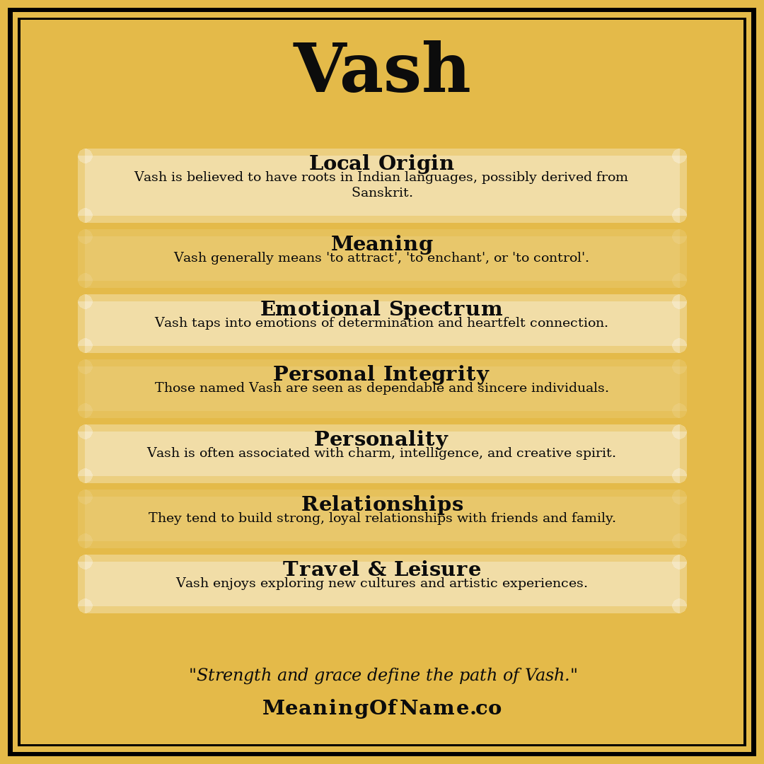 Vash name meaning poster