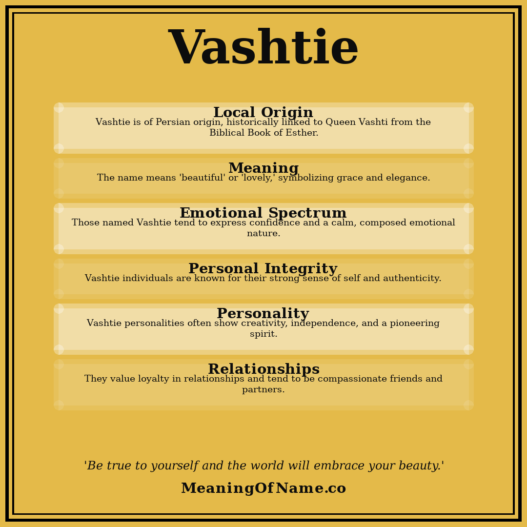 Vashtie name meaning poster
