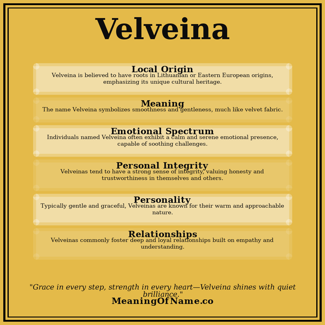 Velveina name meaning poster