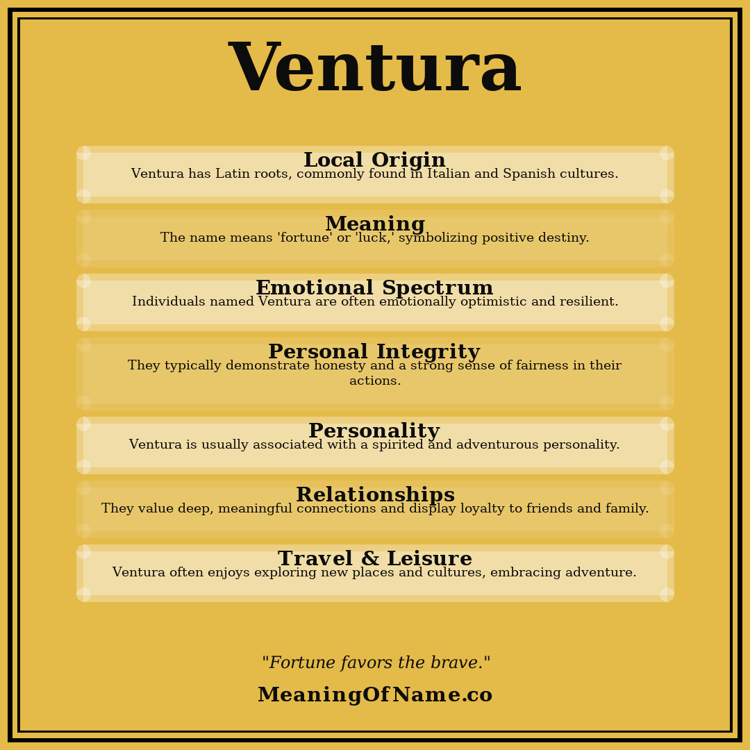 Ventura name meaning poster