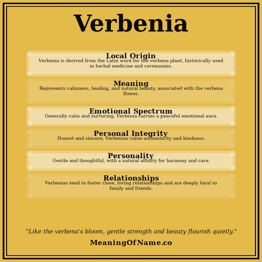 Verbenia name meaning poster