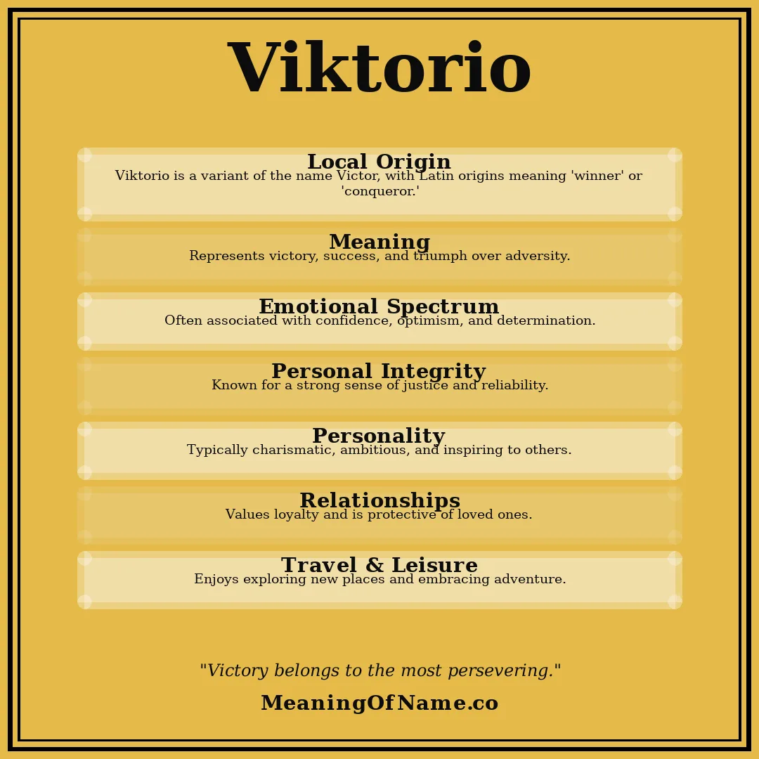 Viktorio name meaning poster
