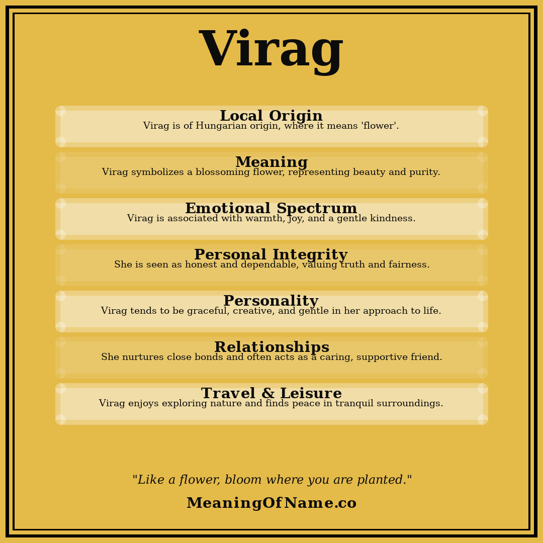 Virag name meaning poster