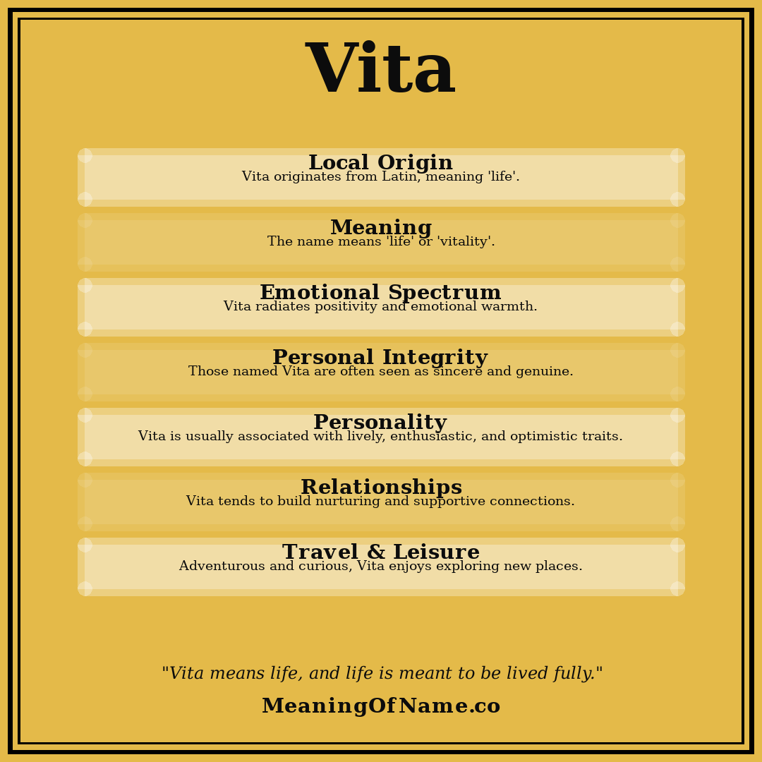 Vita name meaning poster