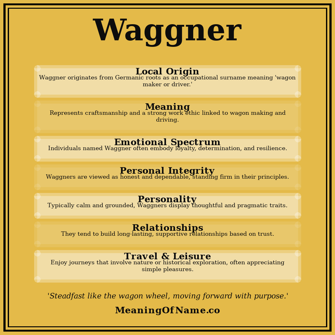 Waggner name meaning poster
