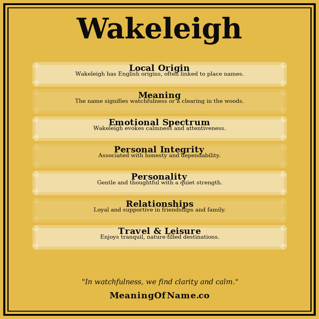 Wakeleigh name meaning poster