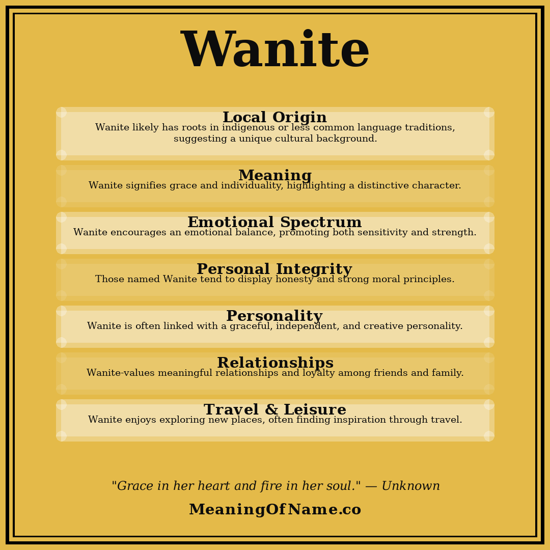 Wanite name meaning poster