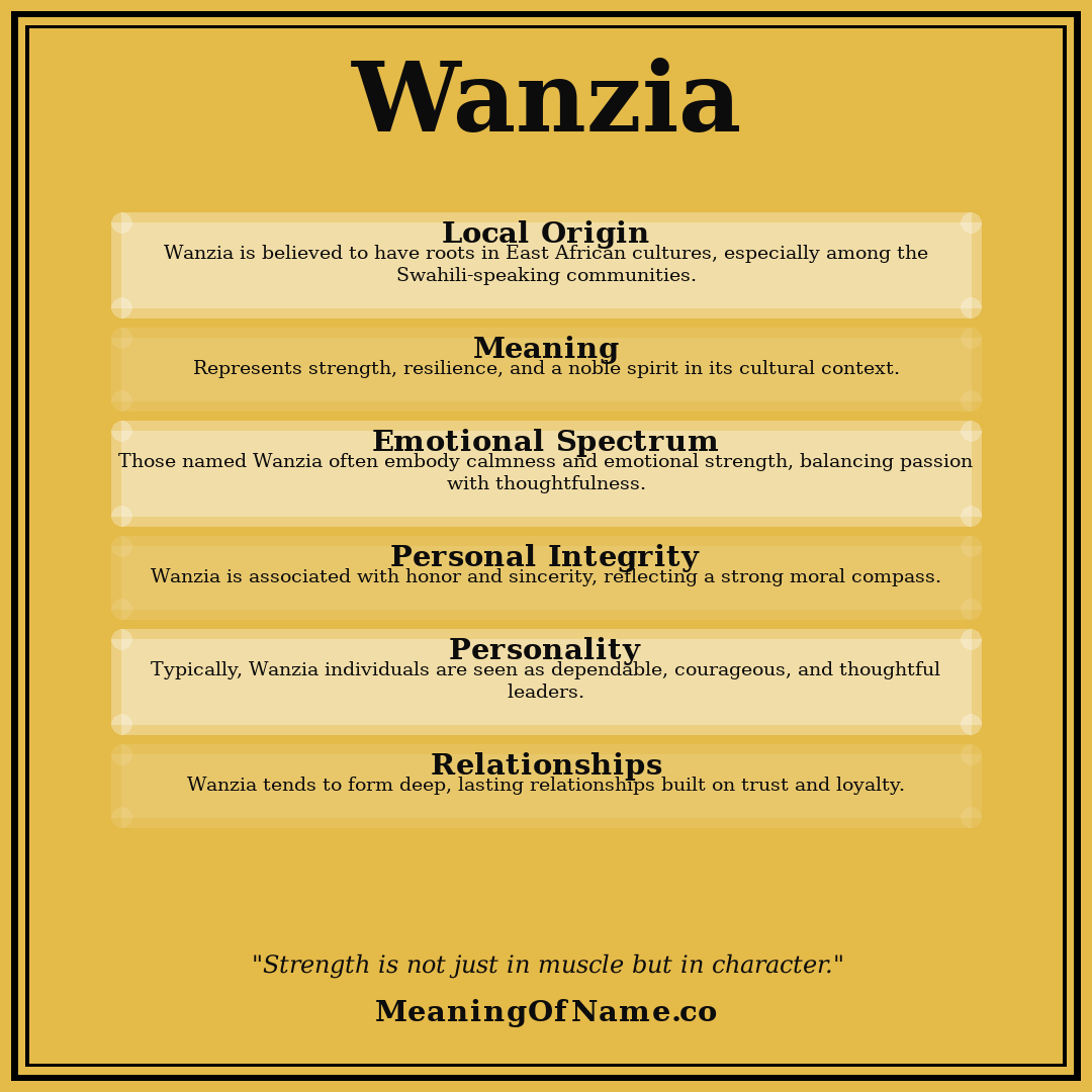 Wanzia name meaning poster