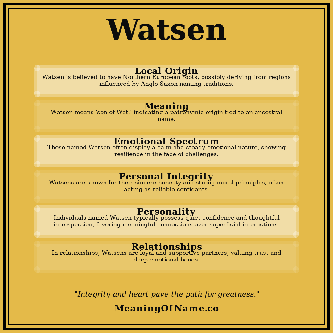 Watsen name meaning poster
