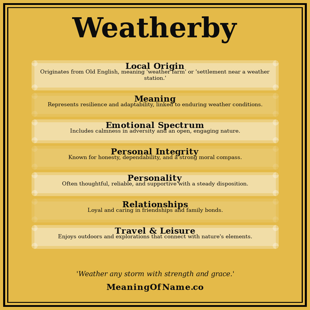 Weatherby name meaning poster