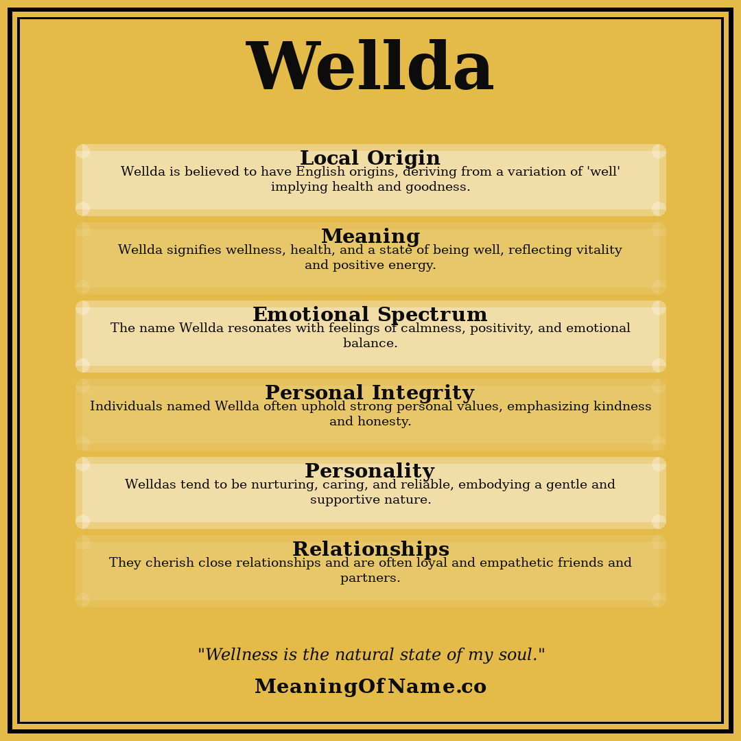 Wellda name meaning poster