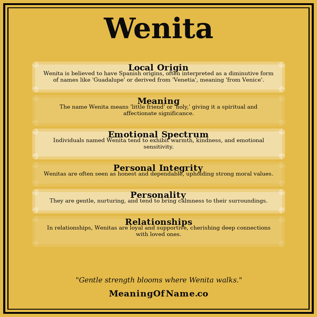 Wenita name meaning poster