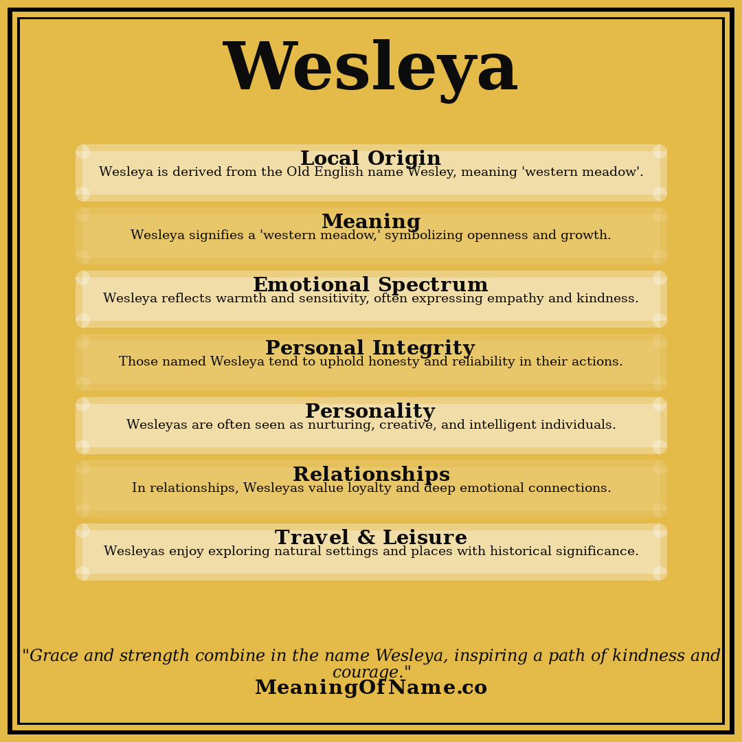 Wesleya name meaning poster