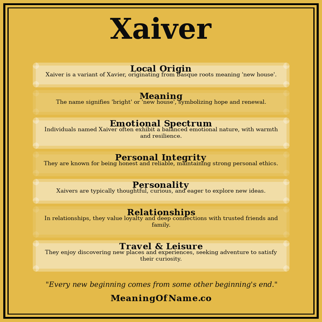 Xaiver name meaning poster