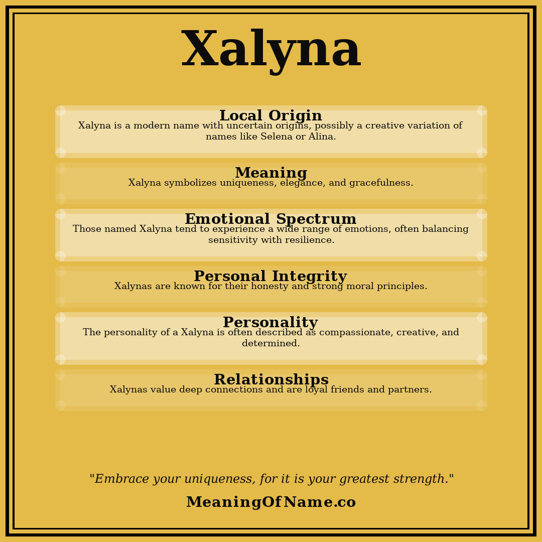 Xalyna name meaning poster
