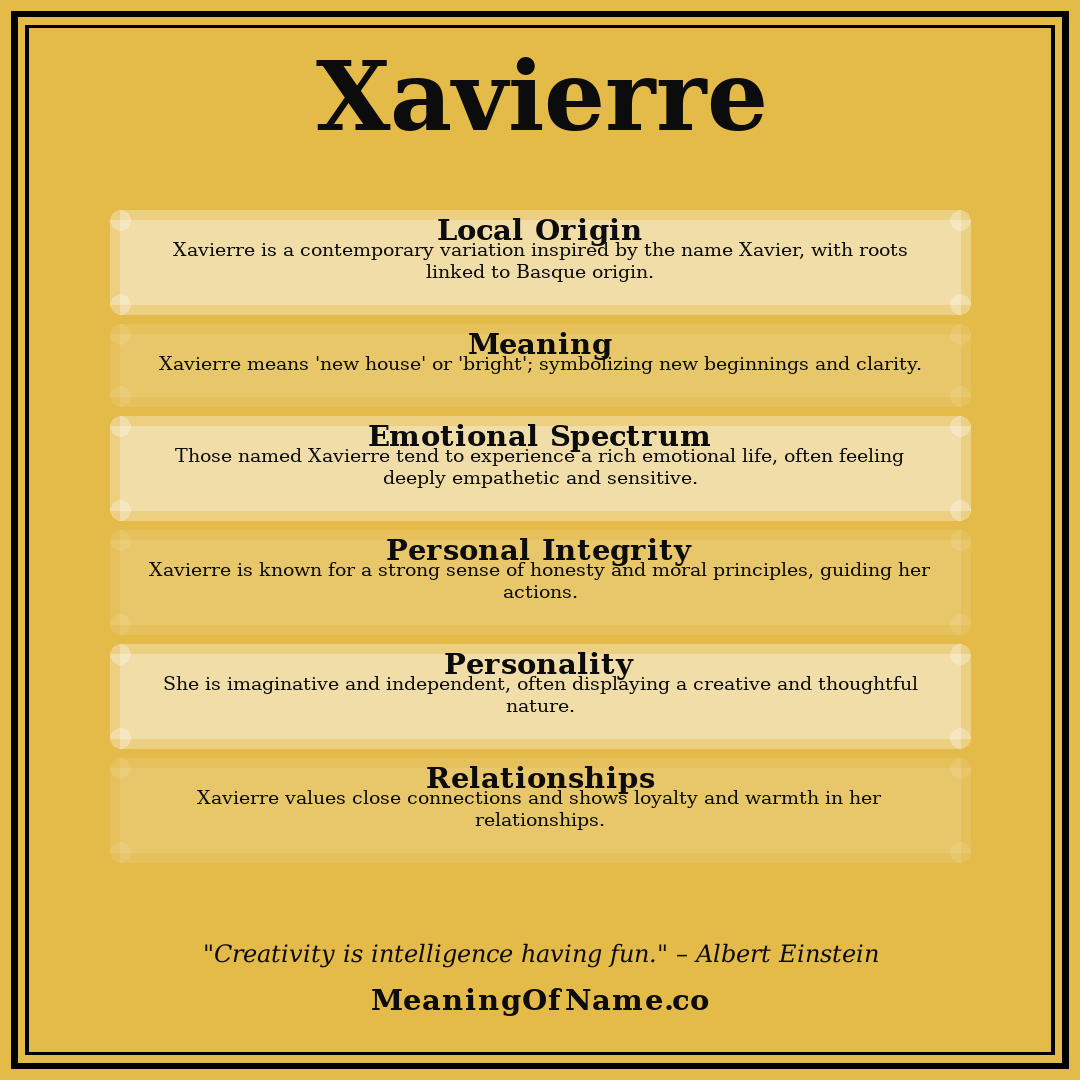 Xavierre name meaning poster