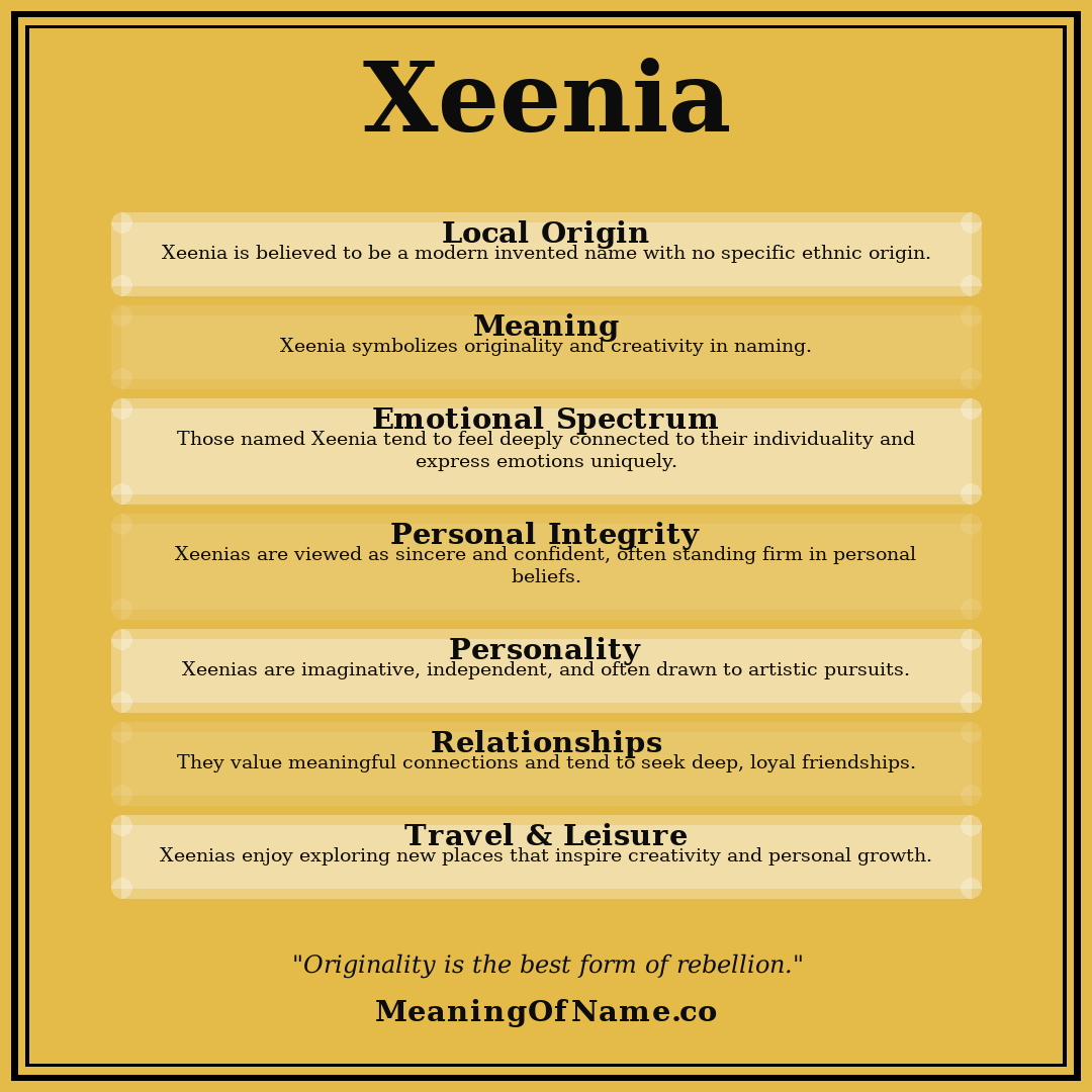 Xeenia name meaning poster