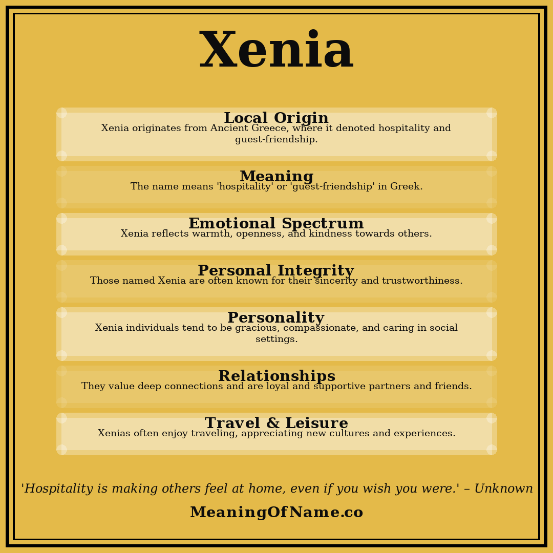 Xenia name meaning poster