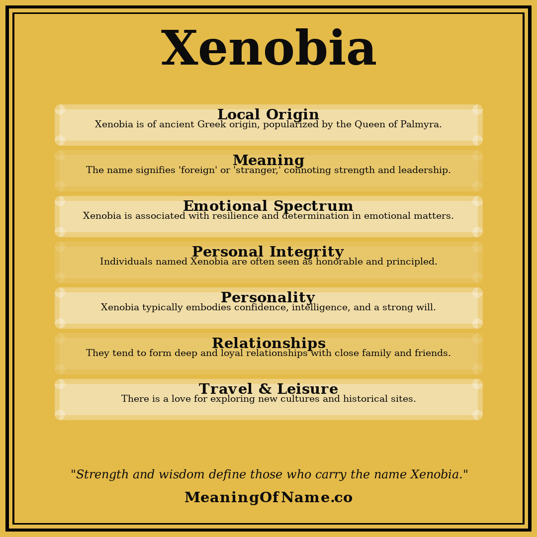 Xenobia name meaning poster