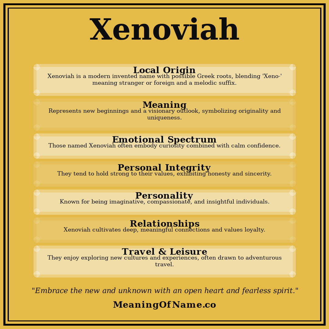 Xenoviah name meaning poster