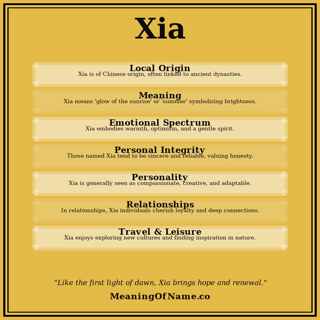 Xia name meaning poster