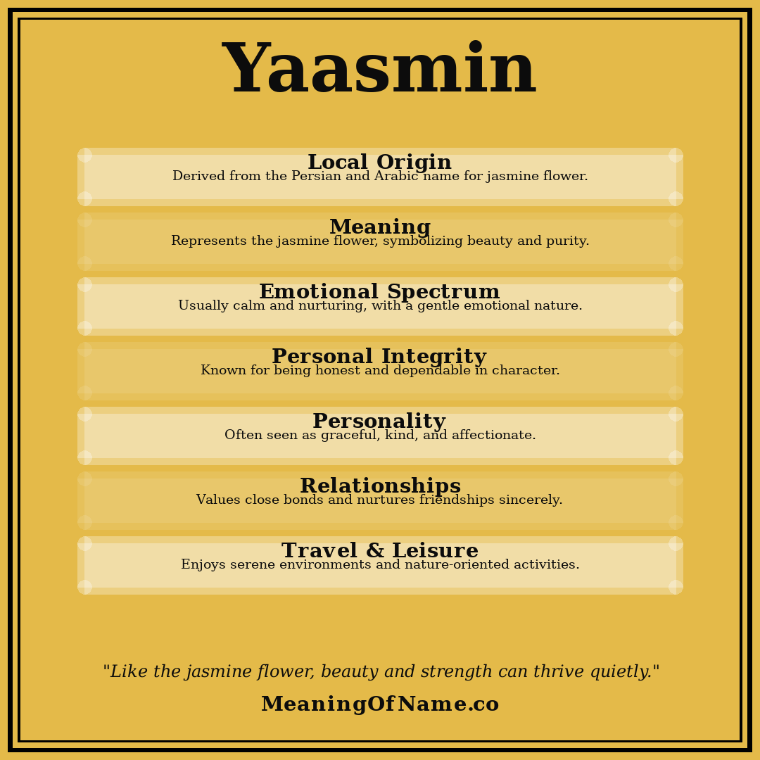 Yaasmin name meaning poster