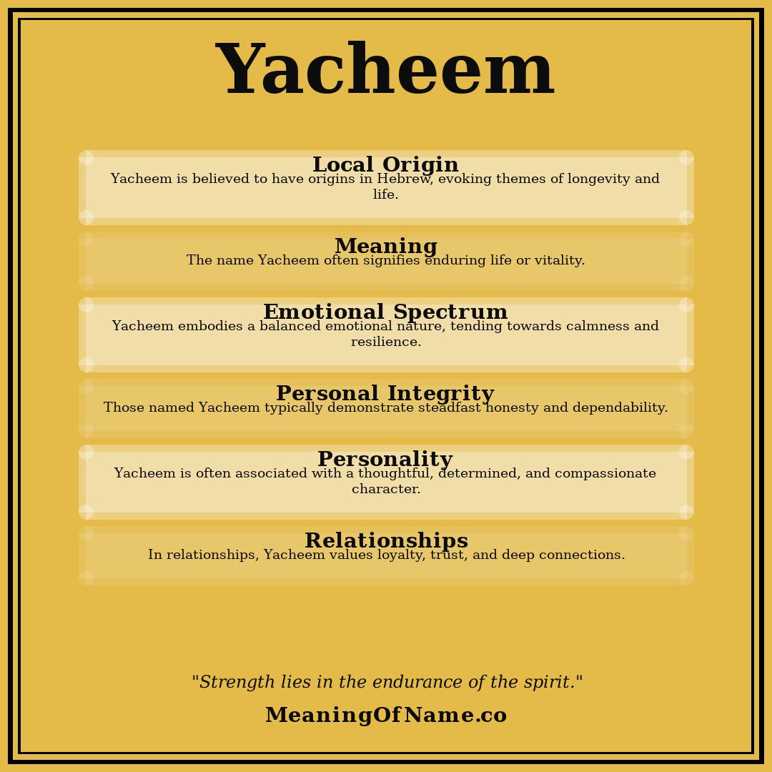 Yacheem name meaning poster