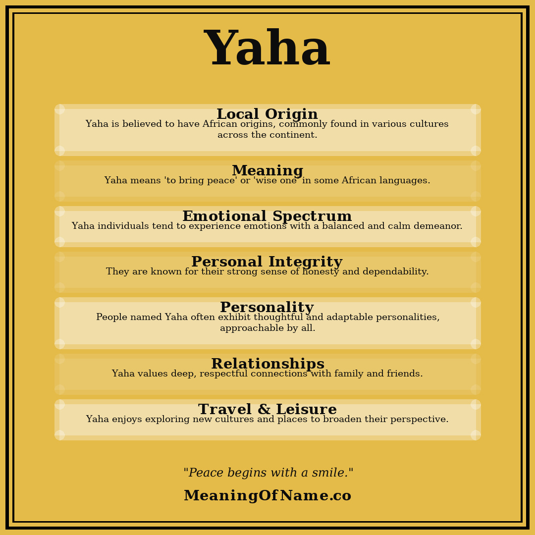 Yaha name meaning poster