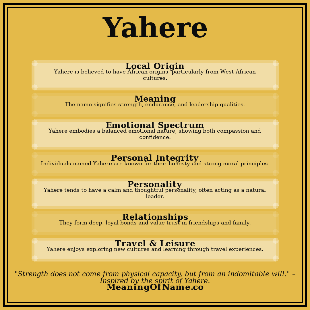 Yahere name meaning poster