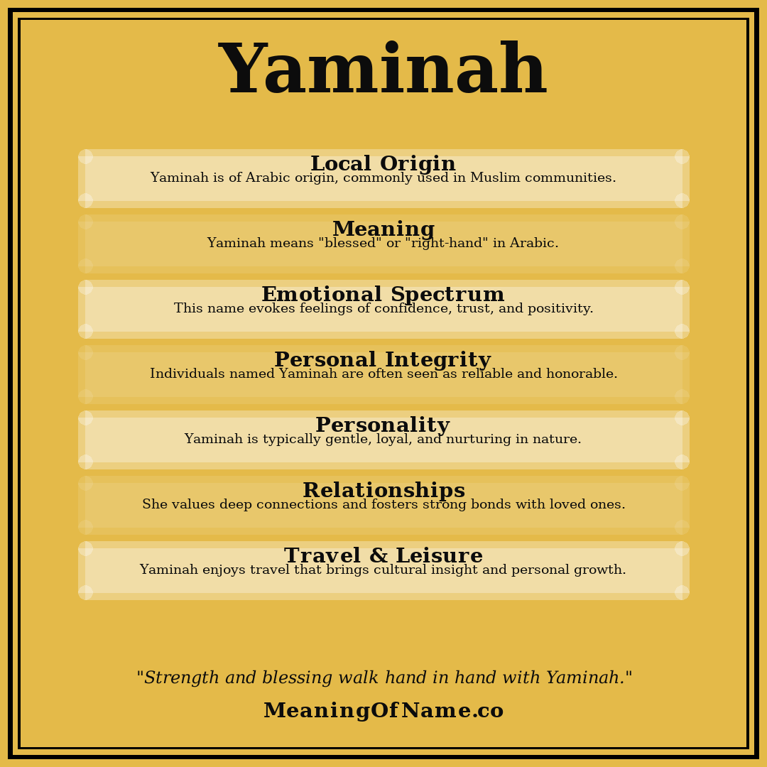 Yaminah name meaning poster