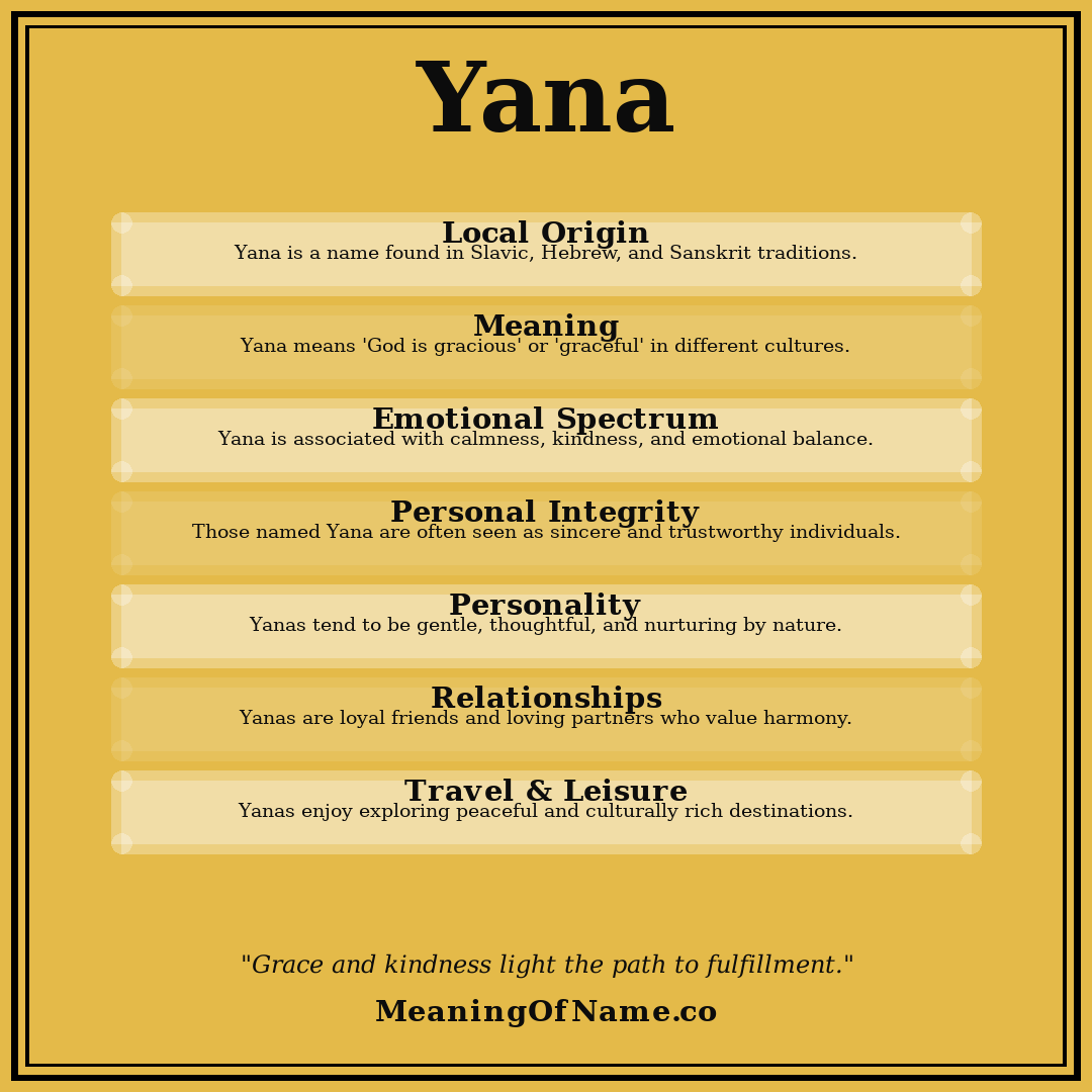 Yana name meaning poster