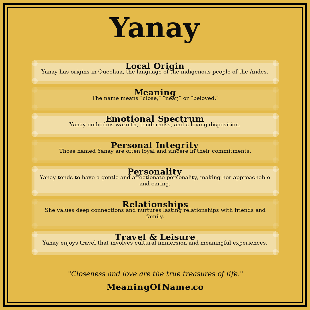 Yanay name meaning poster