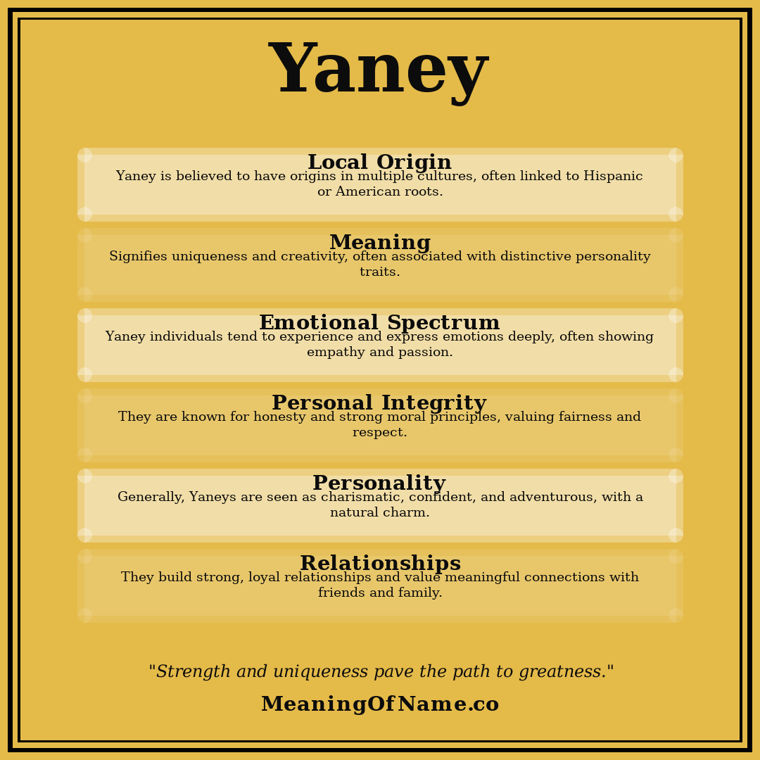 Yaney name meaning poster