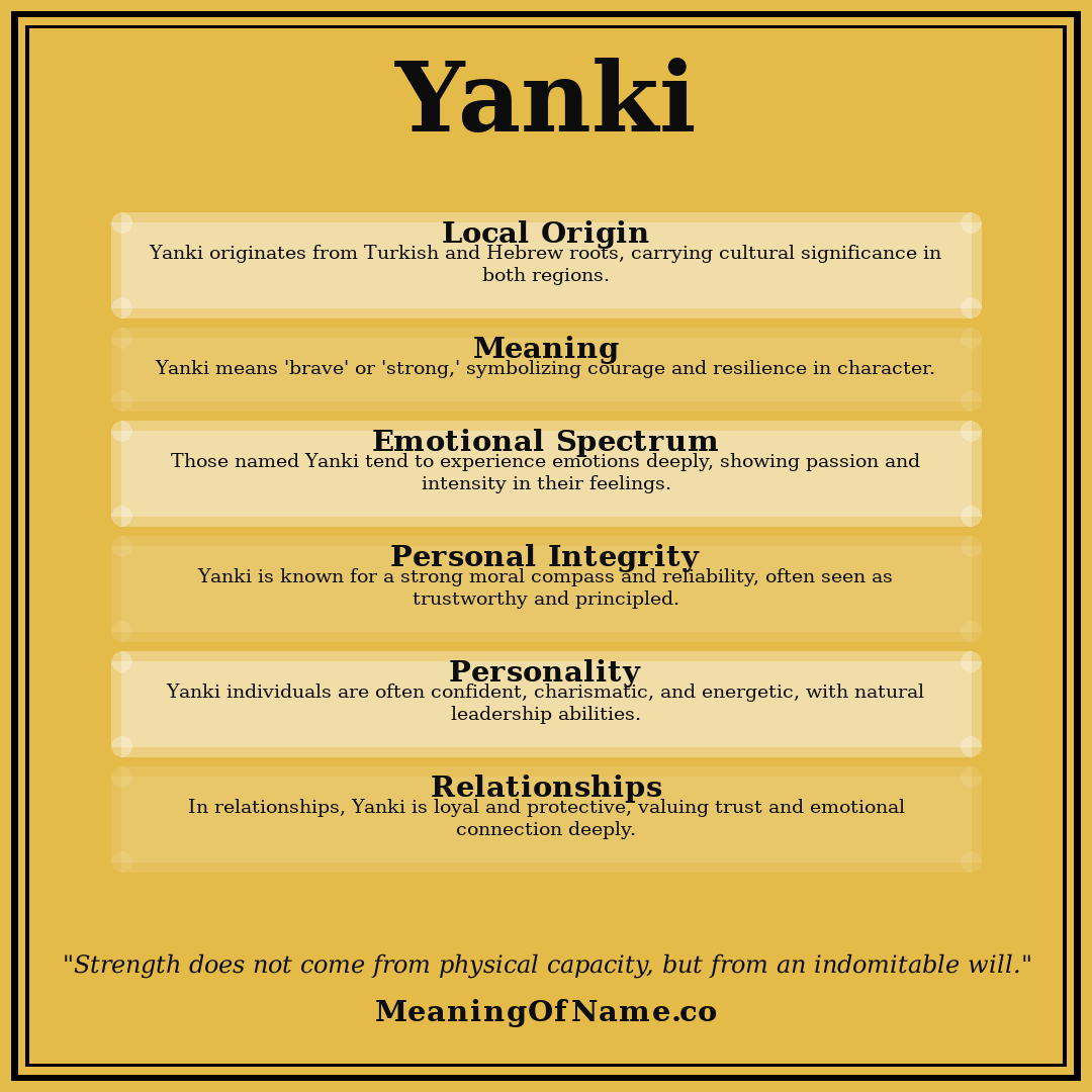 Yanki name meaning poster