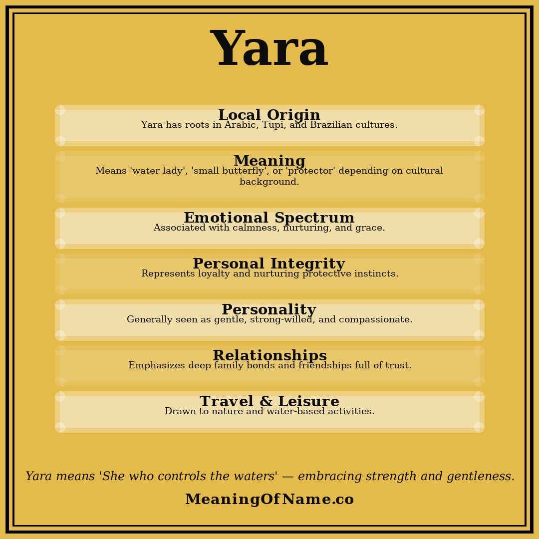 Yara name meaning poster