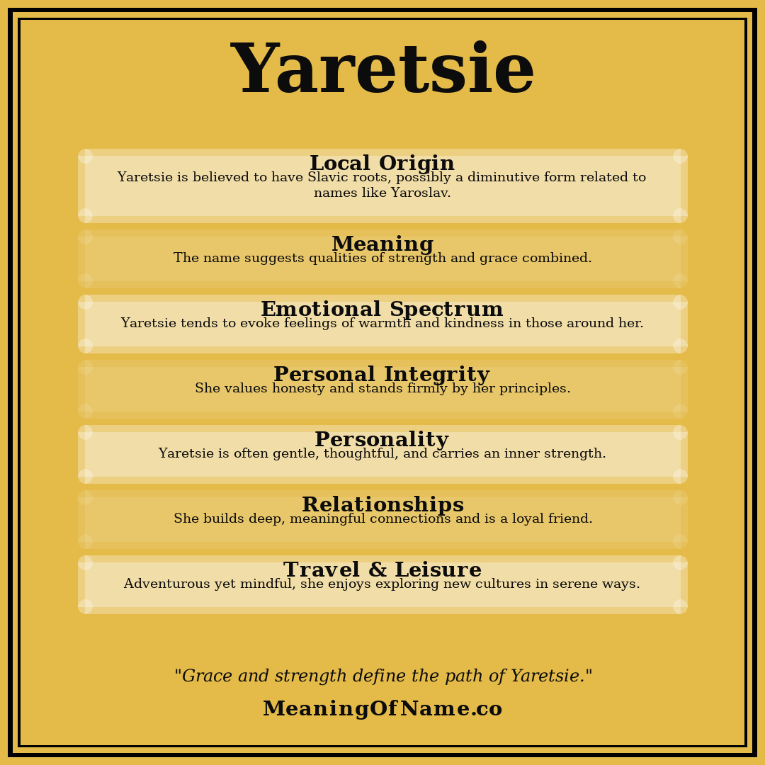 Yaretsie name meaning poster