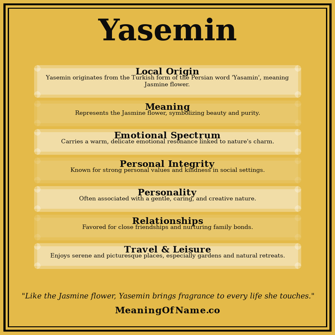 Yasemin name meaning poster