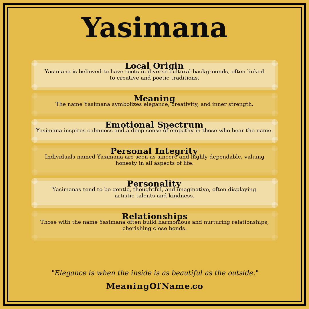 Yasimana name meaning poster