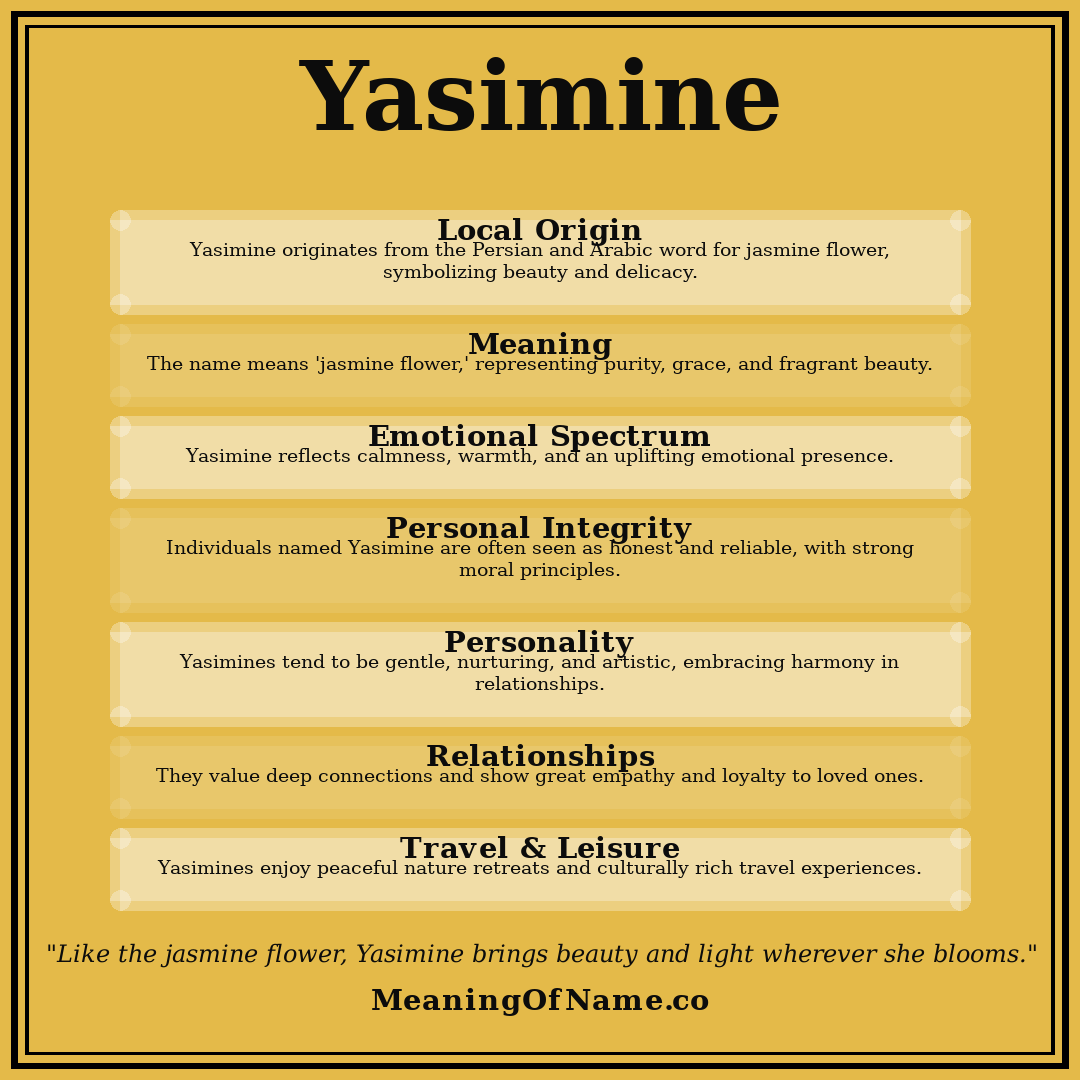 Yasimine name meaning poster