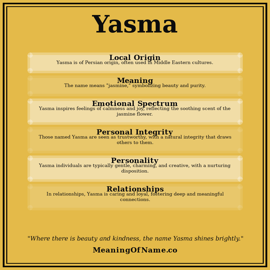 Yasma name meaning poster