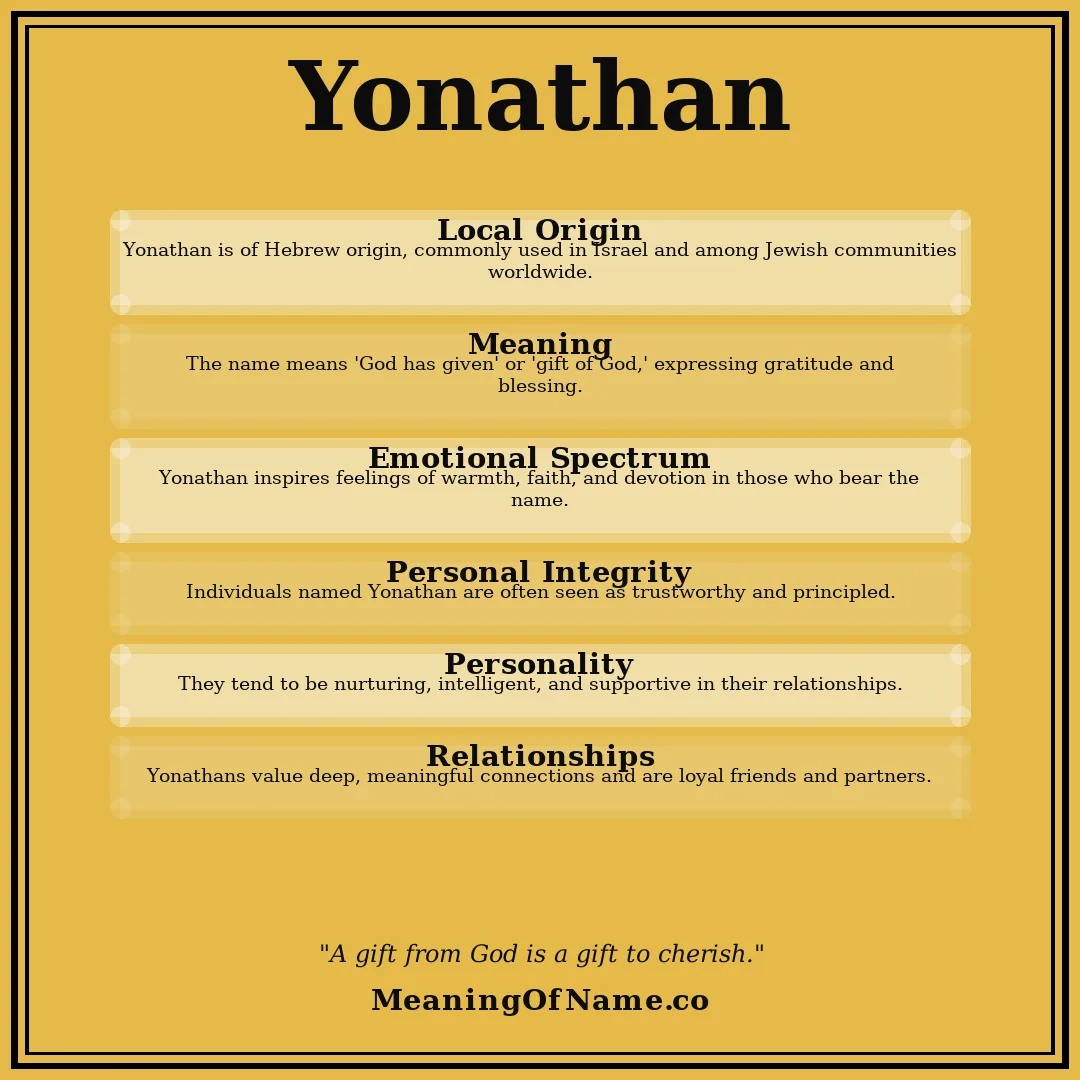 Yonathan name meaning poster