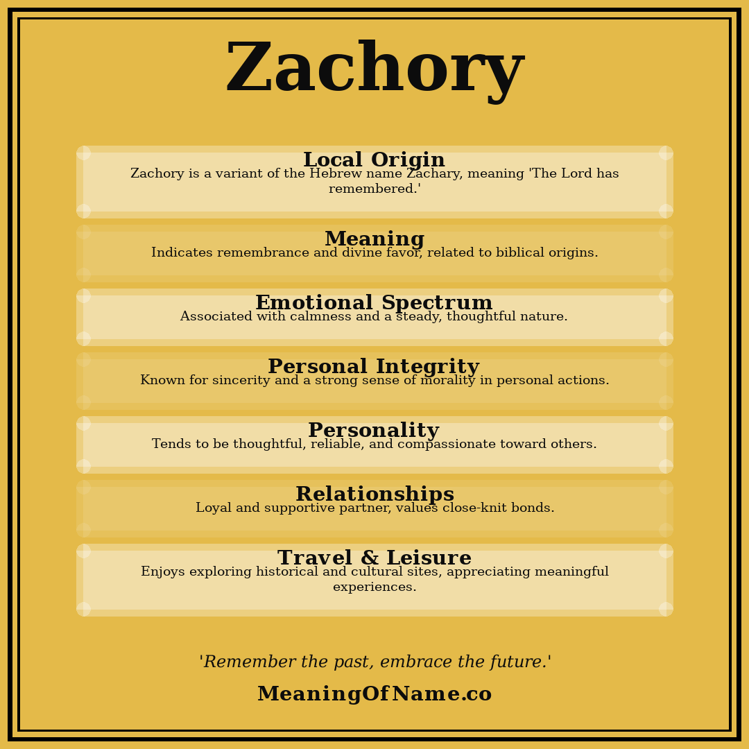 Zachory name meaning poster