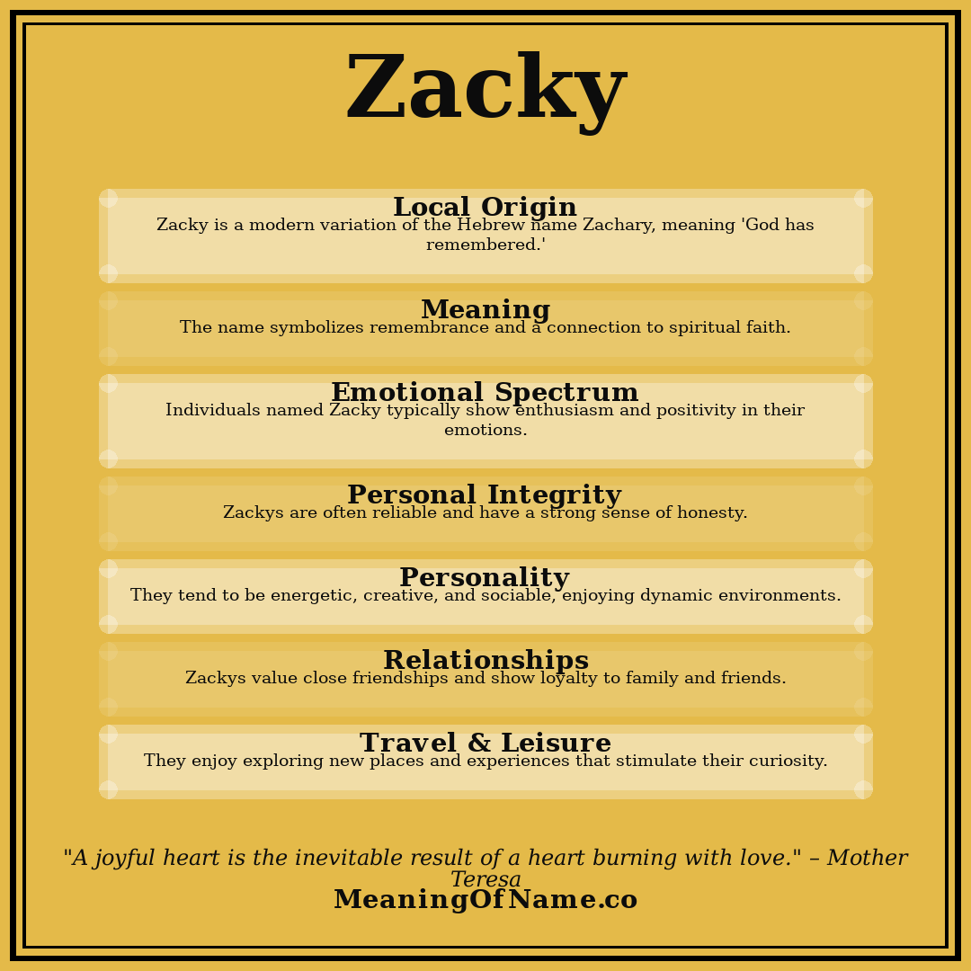 Zacky name meaning poster