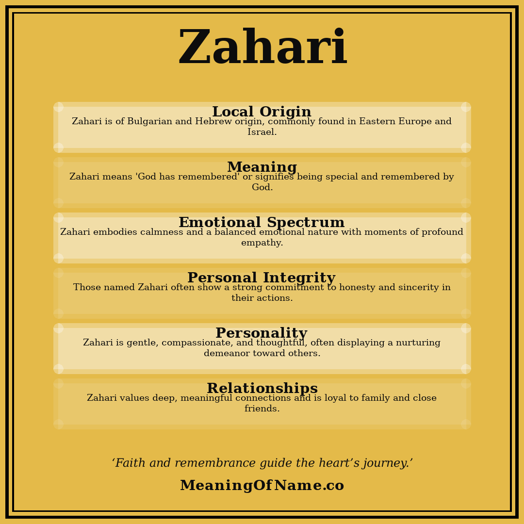 Zahari name meaning poster